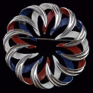 Vintage 1960s Emmons Patriotic Enameled Brooch‎